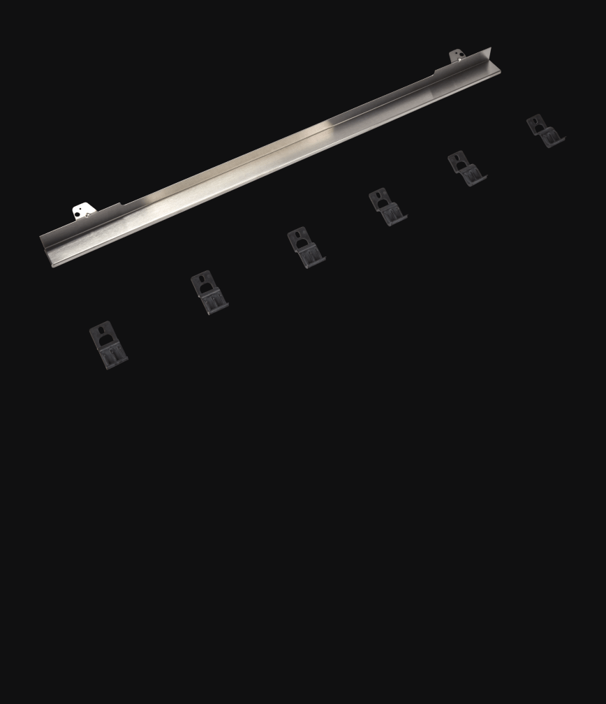 A trim kit isolated on a black background.
