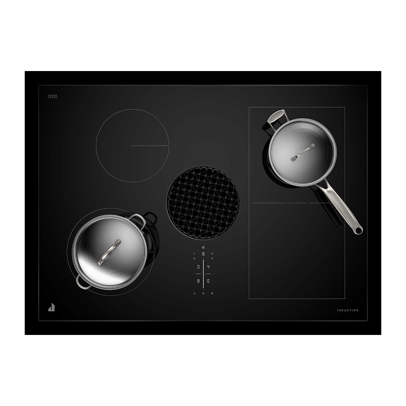 An induction cooktop heating cookware.