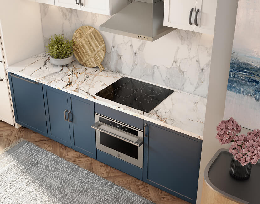 The new JennAir® Cooktop with Temperature Controlled Cooking installed in a stylish kitchen. 