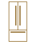 An icon of a freestanding refrigerator. 
