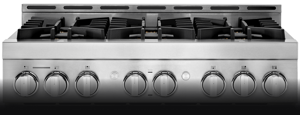 A JennAir® professional-style rangetop.