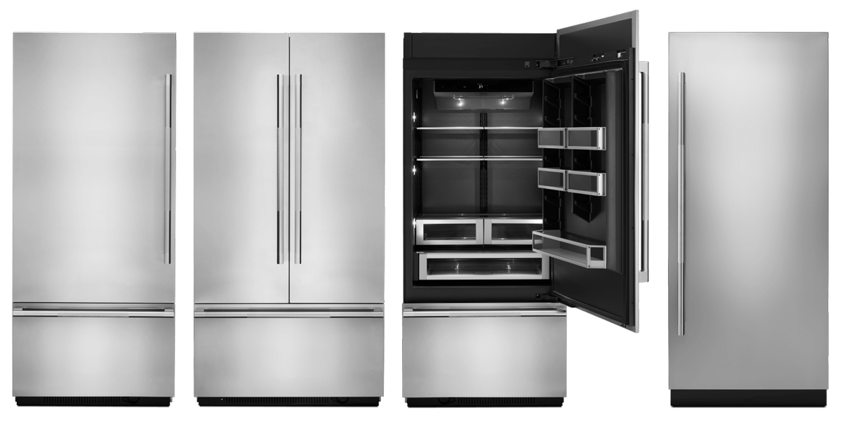  The different configurations of JennAir professional-style refrigerators. 