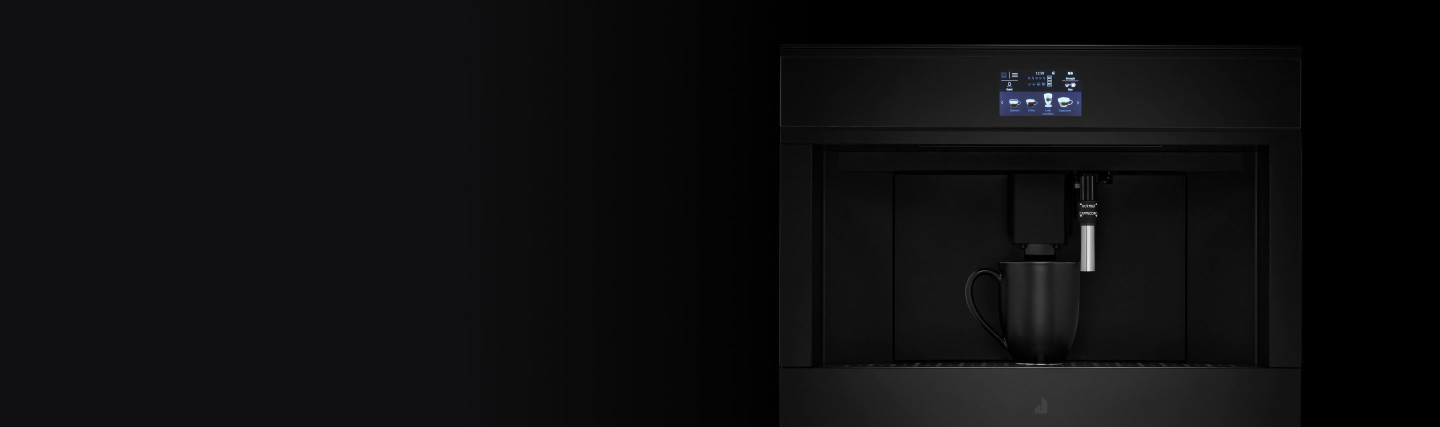 The JennAir® 24-inch built-in coffee maker.