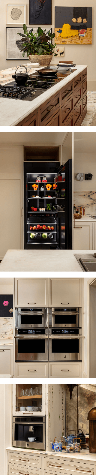 A collage of images featuring JennAir brand appliances.