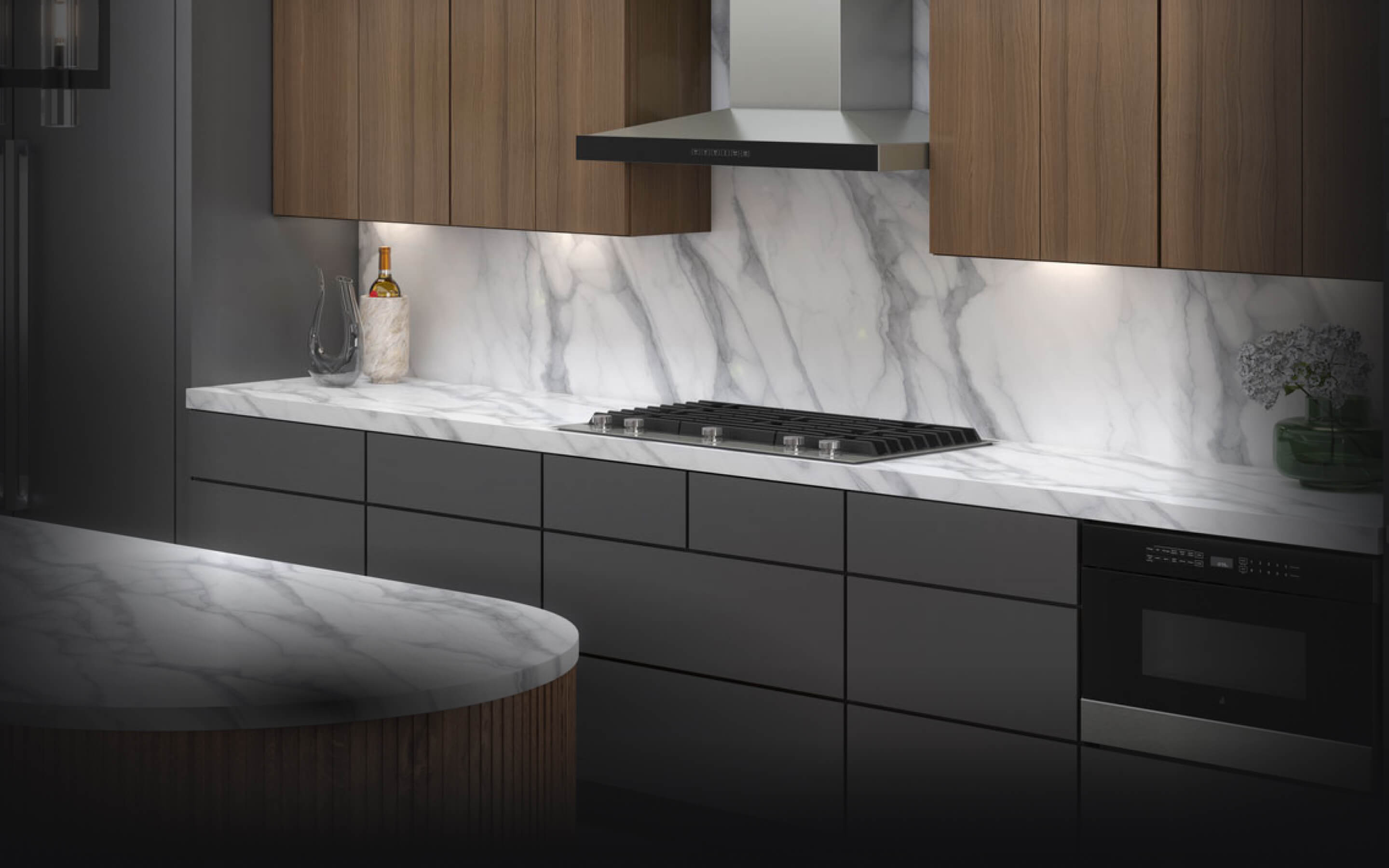 A JennAir® Gas Cooktop in a contemporary kitchen.