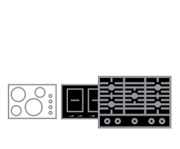 An icon of three cooktops. 