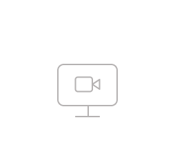 An icon of a computer screen with a video camera on the screen. 