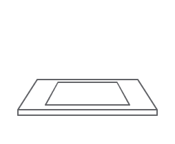 An icon of a semi flush install cooktop.