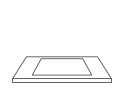 An icon of a true flush install cooktop.