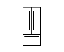 An icon of a french door refrigerator. 