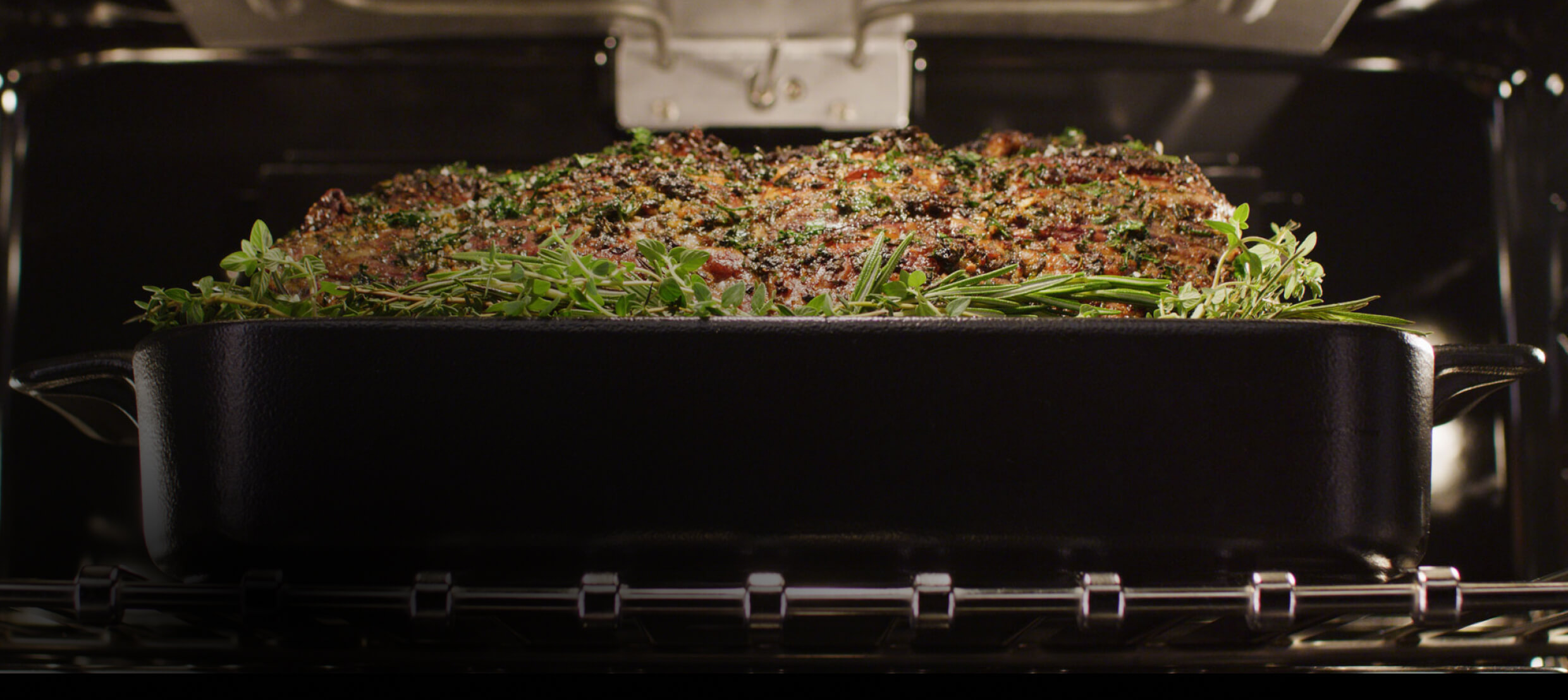 Closeup of a roast baking.