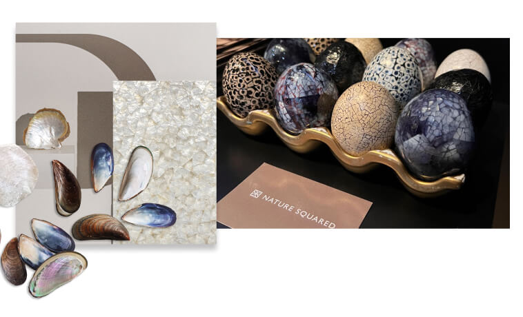 Different materials of the Elements Collection and samples of the Elements Collection in the form of balls.