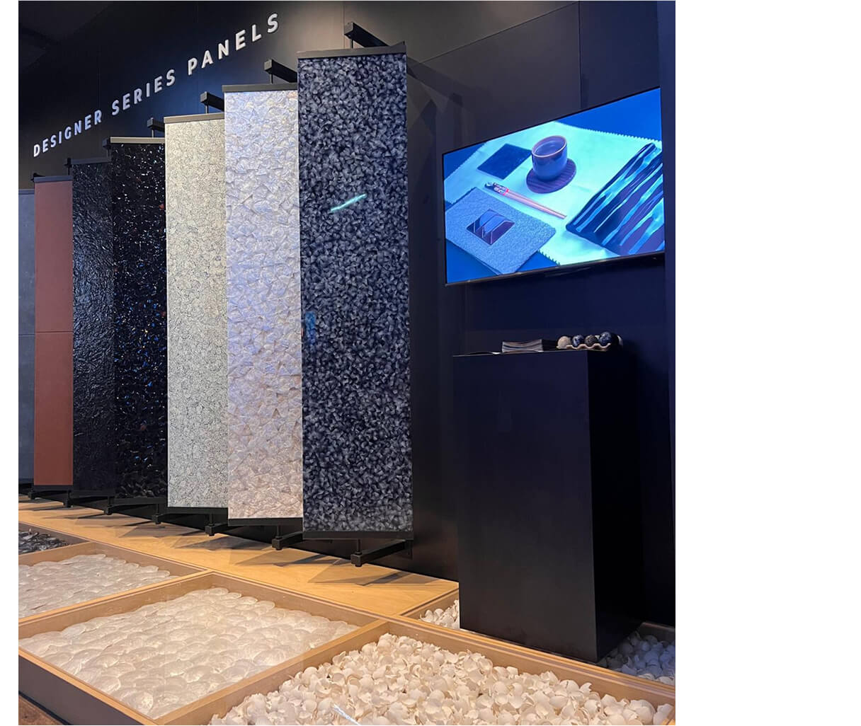 The display of the new panels at KBIS 2025. 