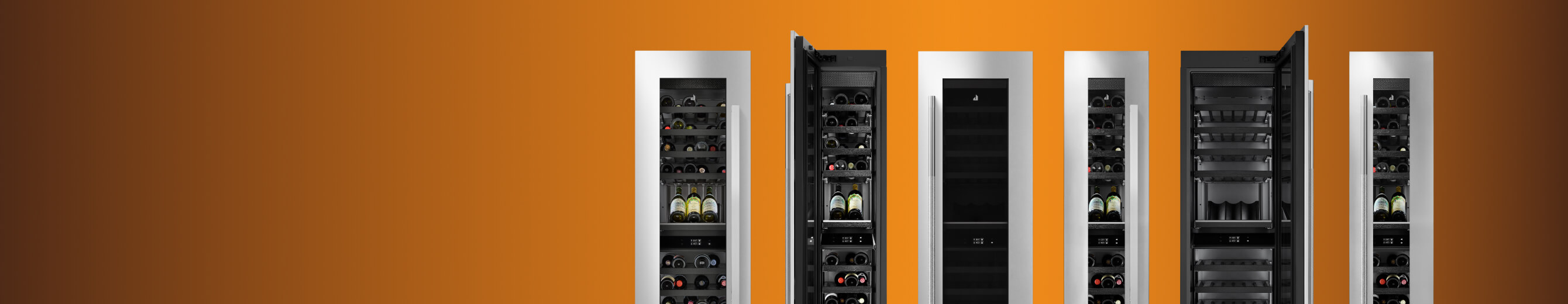 A set of JennAir® wine column refrigerators