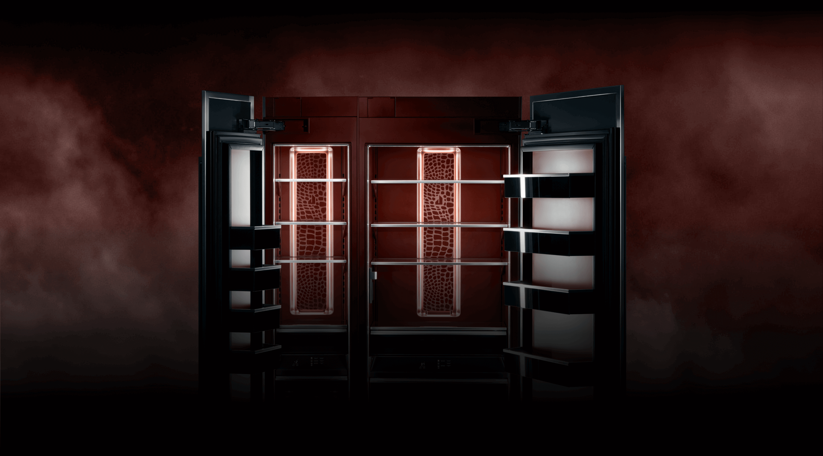 An open pair of Burlesque columns.