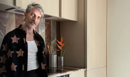 Mat Sanders in his renovated kitchen.