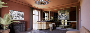 The bar in the Kips Bay Dallas Show House