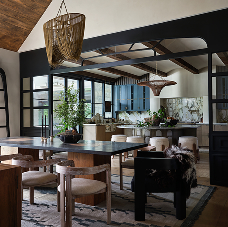 A dining room
