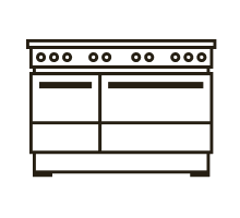An induction pro range icon.