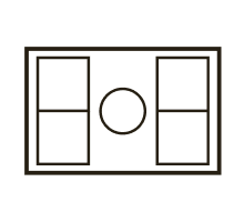 An induction downdraft cooktop icon.