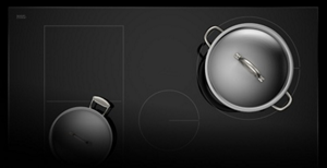 A top down view of the cooktop
