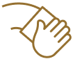 An icon depicting a hand wiping across a surface.