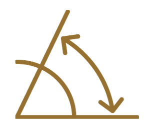 An icon of an acute angle.