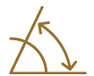 An icon depicting an acute angle.