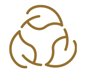 An icon of three leaves in a circle.