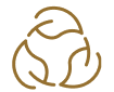 An icon of three leaves in a circle.
