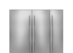 A set of stainless steel panels.