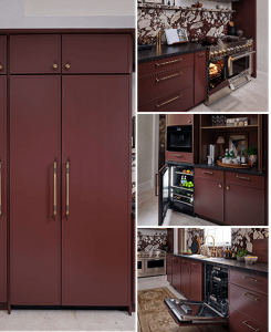 A Burgundy high-end kitchen designed by Rajini Alex Design