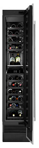 A 18-inch wine column panel in Eggshell Snakeskin Black