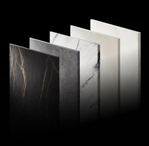 A variety of Dekton samples.