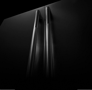 A stainless steel refrigerator.