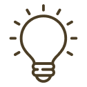 An icon of a lightbulb. 