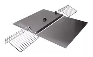 30" Range Hood Backsplash Kit with Dual Position Shelf, Stainless Steel, fits JXW9030KWP and JXU9130WP, Size: 20" H