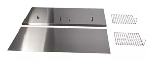 48" Range Hood Backguard Kit with Dual Position Shelf, Stainless Steel, fits JXW9048WP, Size: 20" H