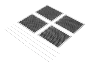 Charcoal Range Hood Recirculation Filter with Clips - Black